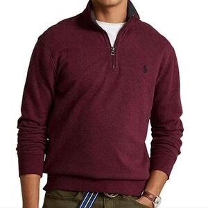 Polo by Ralph Lauren Men's Maroon Zip-Up Sweater Size Large